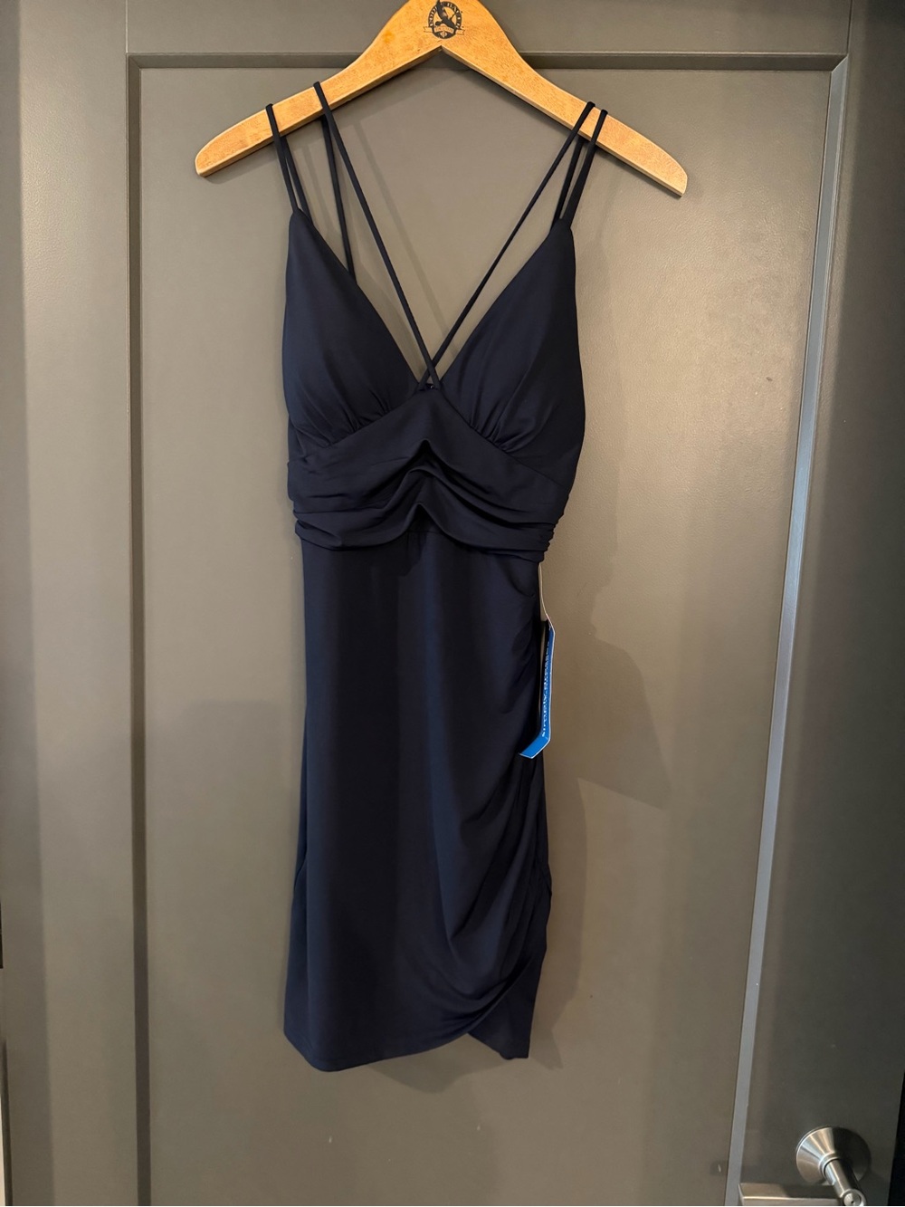 NWT Trac Women's Navy Strappy Mini Dress size Small